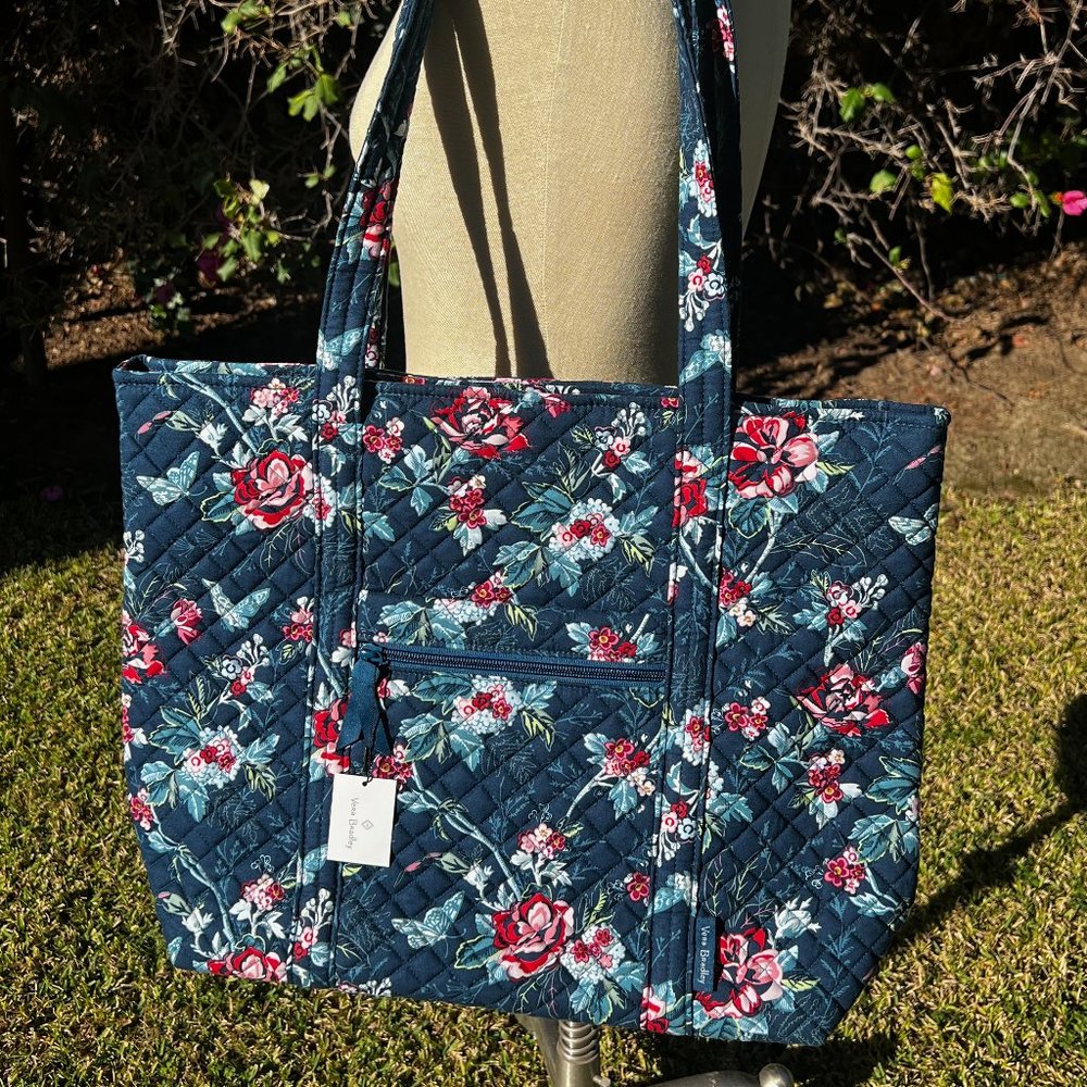 Vera Bradley Vera Tote Bag in Rose Toile Recycled Cotton NWT